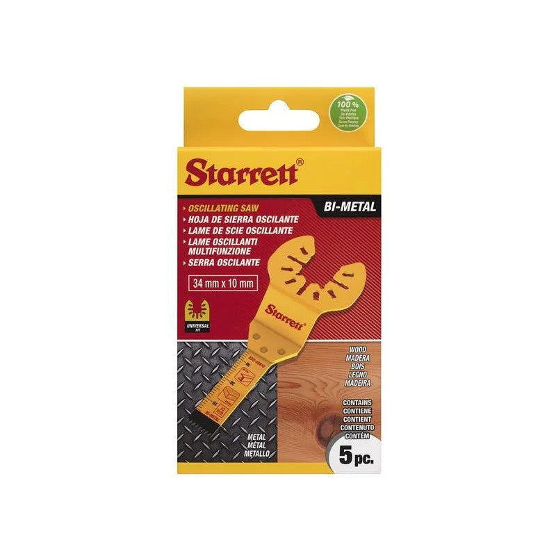 Starrett KSO-00B10-5 Plunge Bi-metal Oscillating Blade 34 x 10mm x 18 TPI Pack