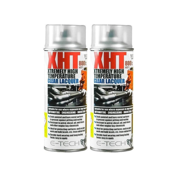 2X Clear Lacquer E-Tech 400ml Extremely High Temperature Paint XHT VHT Exhaust E-Tech  - Town Parts