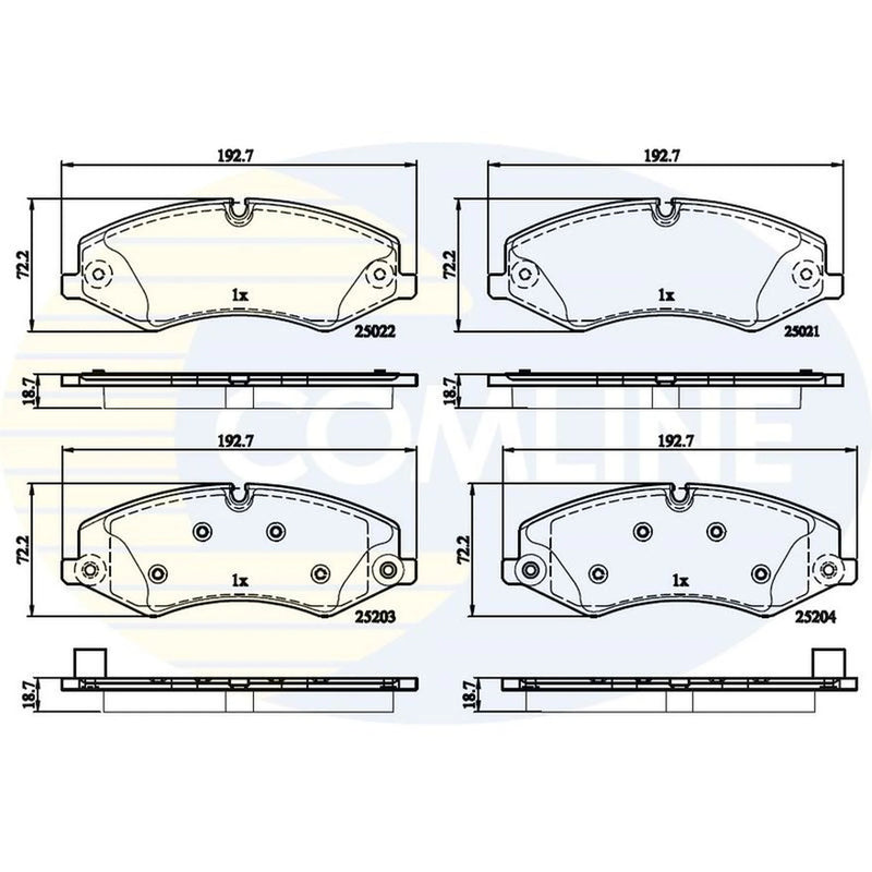 Comline 4 x Front Brake Pad Set CBP02210