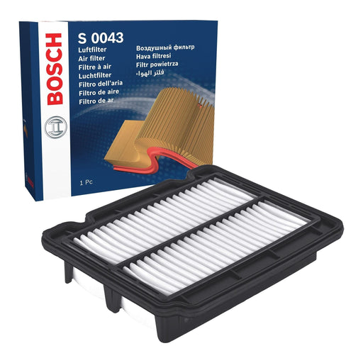 Genuine Bosch Car Air Filter S0043 Fits Chevrolet Aveo - 1.2 - 08-13 F026400043 Bosch  - Town Parts