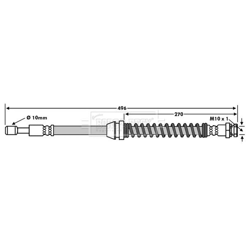 Borg & Beck Brake Hydraulic Hose Line Front Left BBH7959