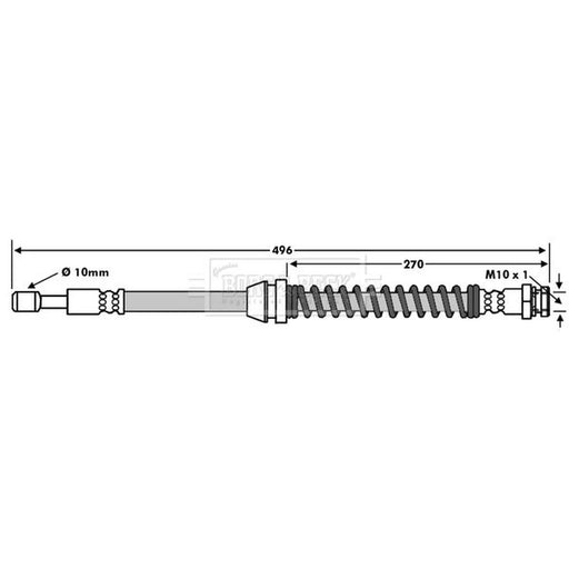 Borg & Beck Brake Hydraulic Hose Line Front Left BBH7959