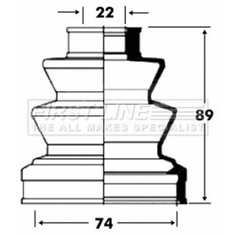 First Line Drive Shaft Bellow Kit Front Right FCB2826