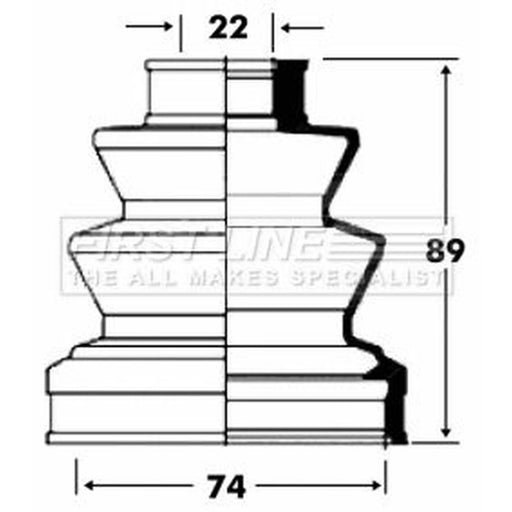 First Line Drive Shaft Bellow Kit Front Right FCB2826