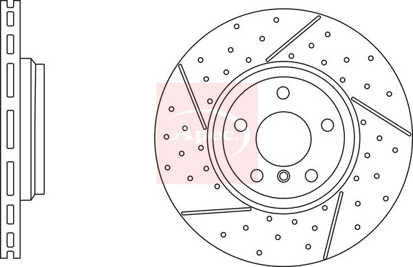 Apec 2 x Brake Disc Set Perforated/Vented
