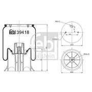 Febi Air Suspension Bellow 260mm 39418