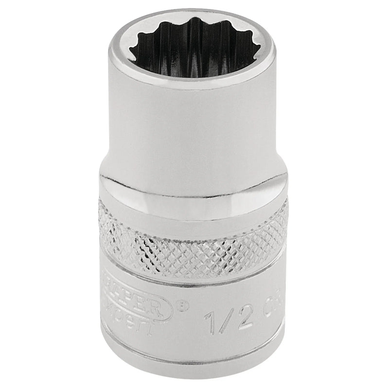 Draper Expert 12 Point Socket, Sq. Dr., Chrome Vanadium Steel