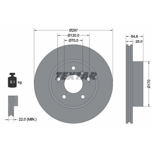 Textar 2 x Front Brake Discs 92093600