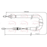 Apec Handbrake Cable Left Rear CAB1383