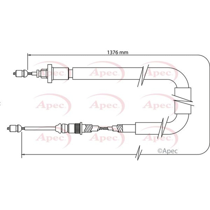 Apec Handbrake Cable Left Rear CAB1383