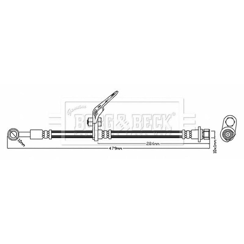 Borg & Beck Brake Hydraulic Hose Line Front Right BBH7749