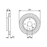 Bosch 2 x Vented Front Brake Discs 0 986 479 A54