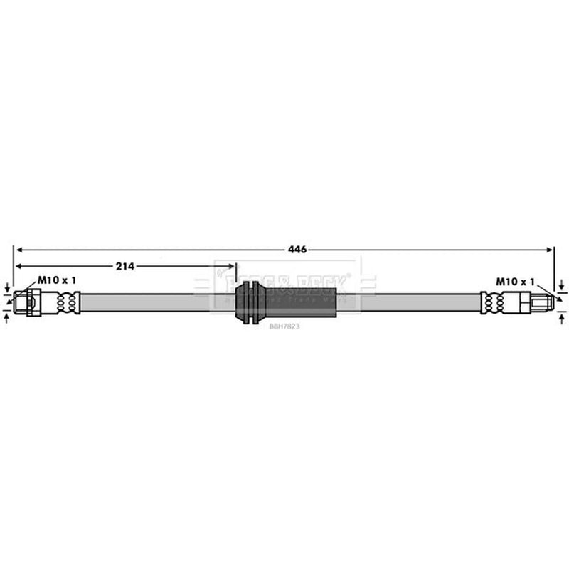Borg & Beck Brake Hydraulic Hose Line Rear Left BBH7823
