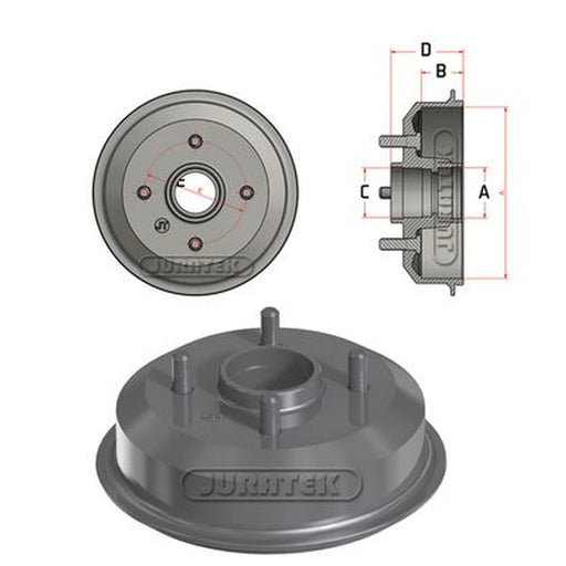 Juratek Brake Drum Assembly Rear JDR041