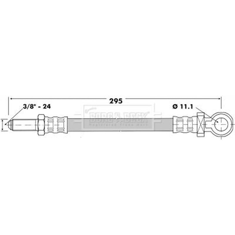 Borg & Beck Brake Hydraulic Hose Line Front Left BBH6529