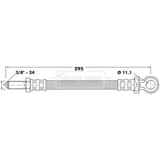 Borg & Beck Brake Hydraulic Hose Line Front Left BBH6529