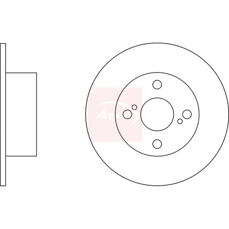 Apec 2 x Solid Rear Brake Discs DSK2306