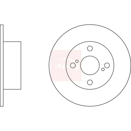 Apec 2 x Solid Rear Brake Discs DSK2306