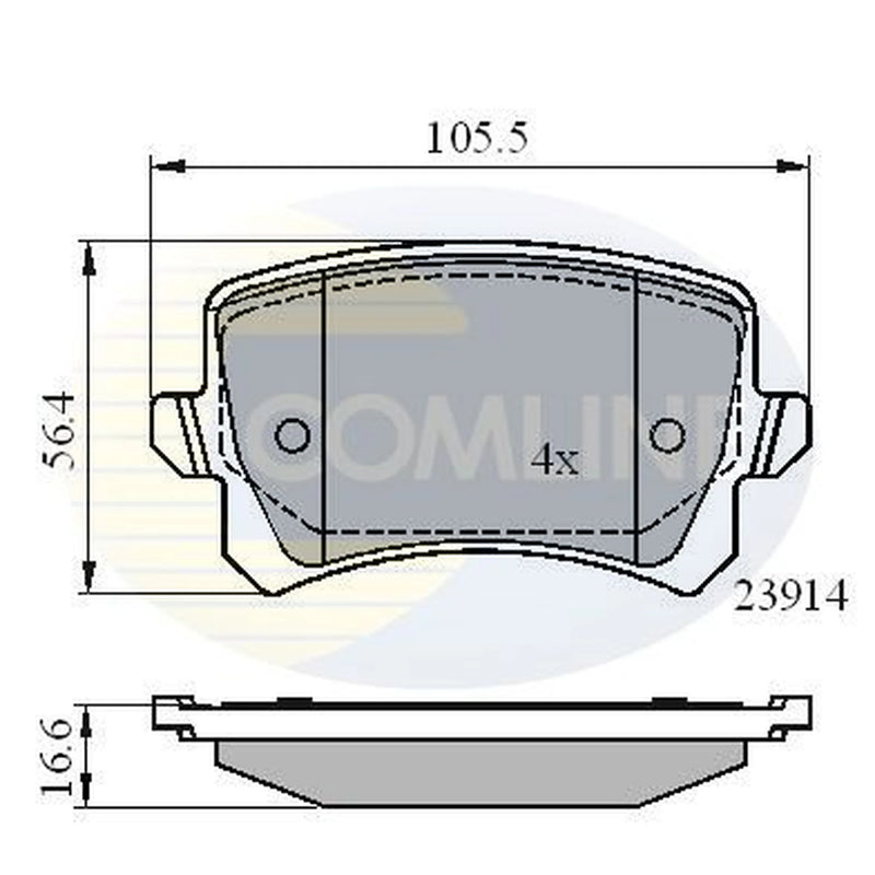 Comline 4 x Rear Brake Pad Set CBP01712