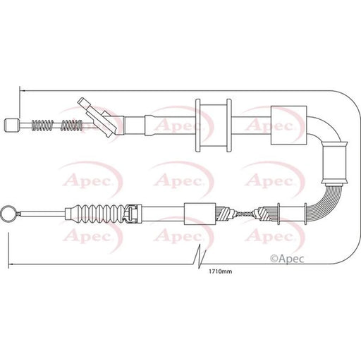 Apec Handbrake Cable Right Rear CAB1424