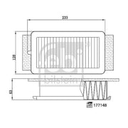 Febi Engine Air Filter 177148