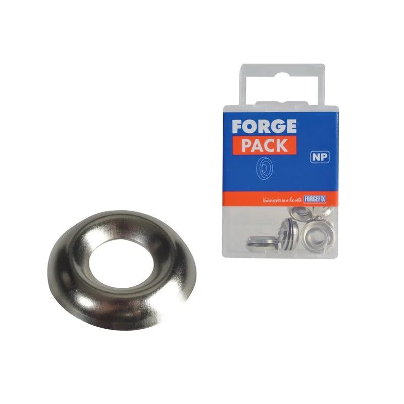 ForgeFix Screw Cup Washer Nickle Plated No.10 ForgePack 20 - FPSCW10N