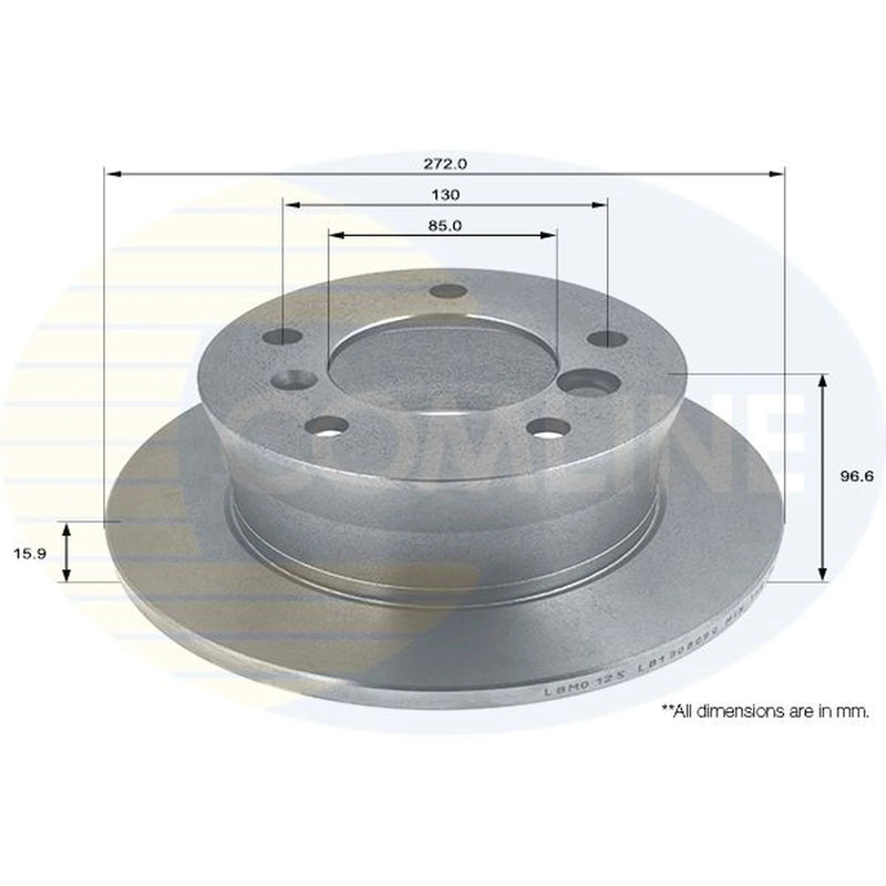 Comline 2 x Solid Rear Brake Discs ADC1609