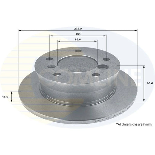 Comline 2 x Solid Rear Brake Discs ADC1609