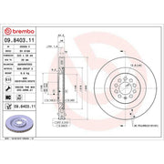 Brembo 2 x Internally Vented Front Brake Discs 09.8403.11