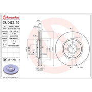Brembo 2 x Front Brake Discs 09.C422.11