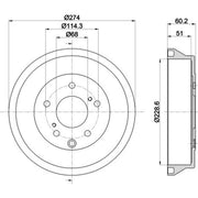 Mintex Brake Drum Assembly Rear MBD427