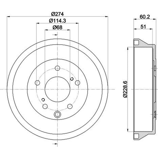 Mintex Brake Drum Assembly Rear MBD427