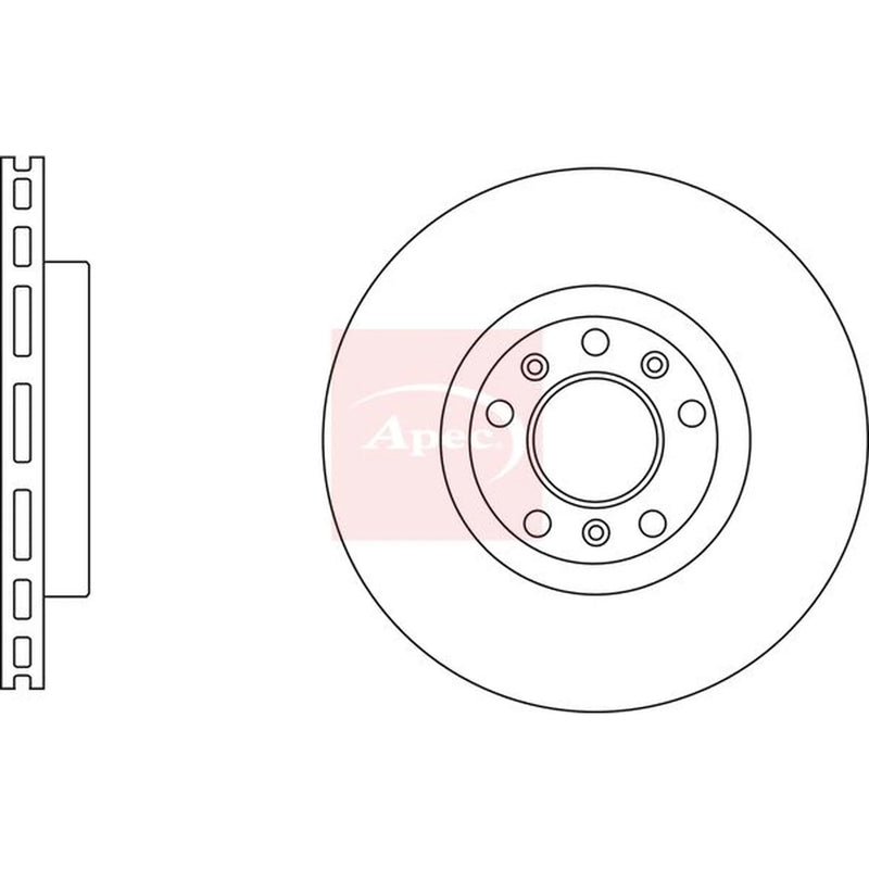 Apec 2 x Vented Front Brake Discs DSK3138