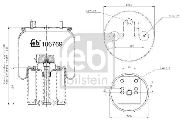 Febi Air Suspension Bellow 200mm