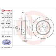 Brembo 2 x Solid Rear Brake Discs 08.A150.11