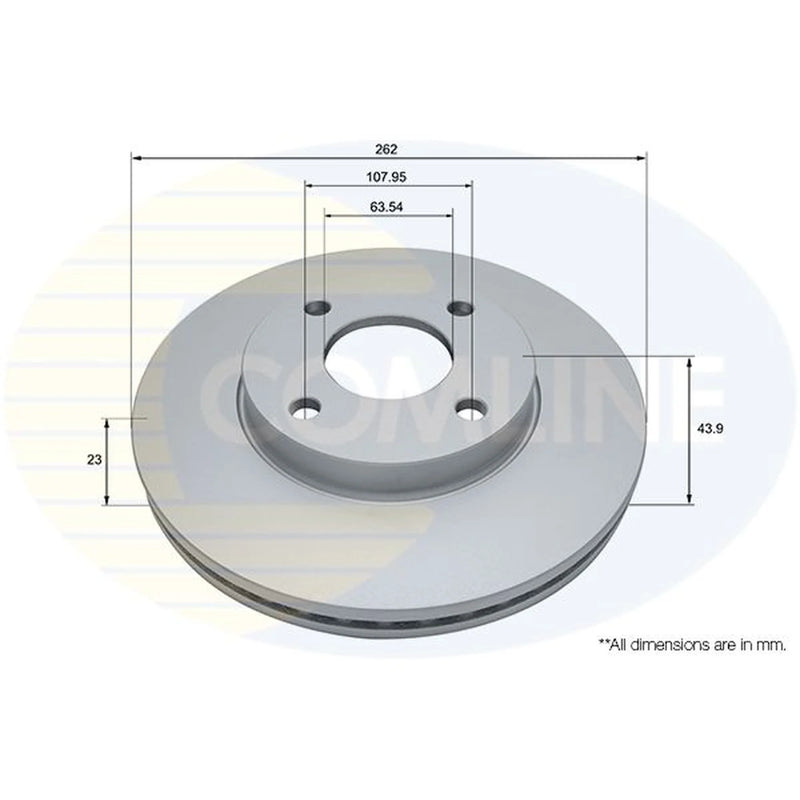 Comline 2 x Front Brake Discs ADC2880V