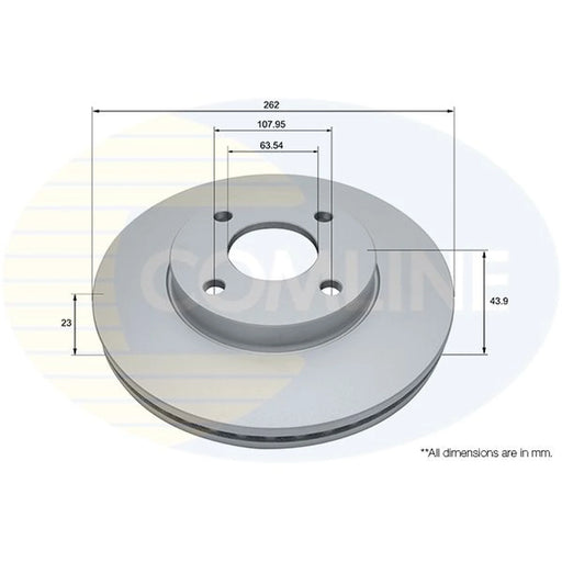Comline 2 x Front Brake Discs ADC2880V