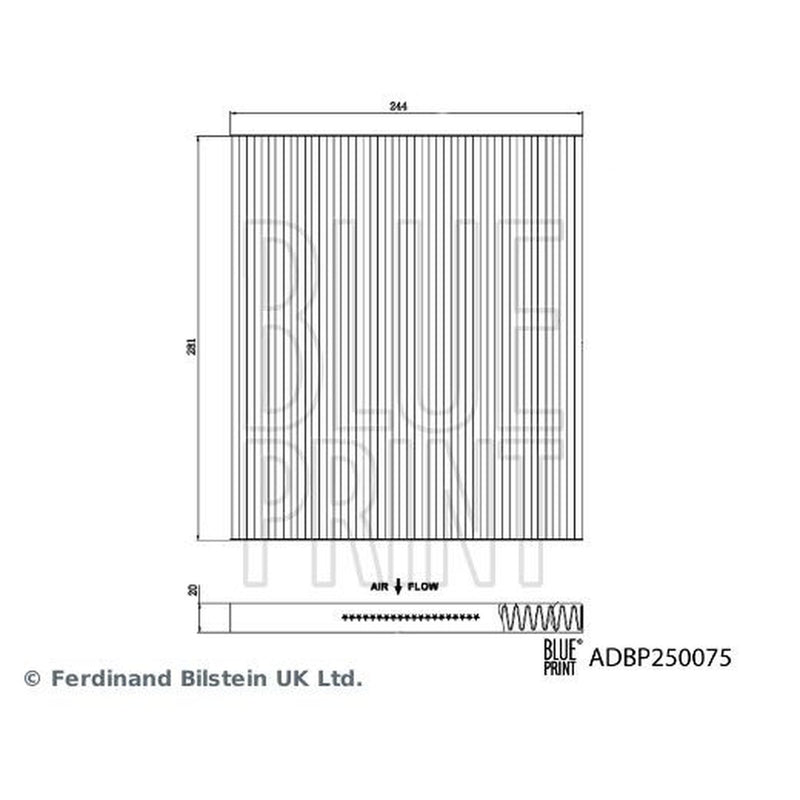 Blue Print Cabin Air Filter (Pollen Filter) ADBP250075