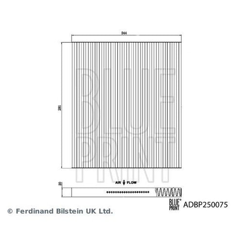 Blue Print Cabin Air Filter (Pollen Filter) ADBP250075