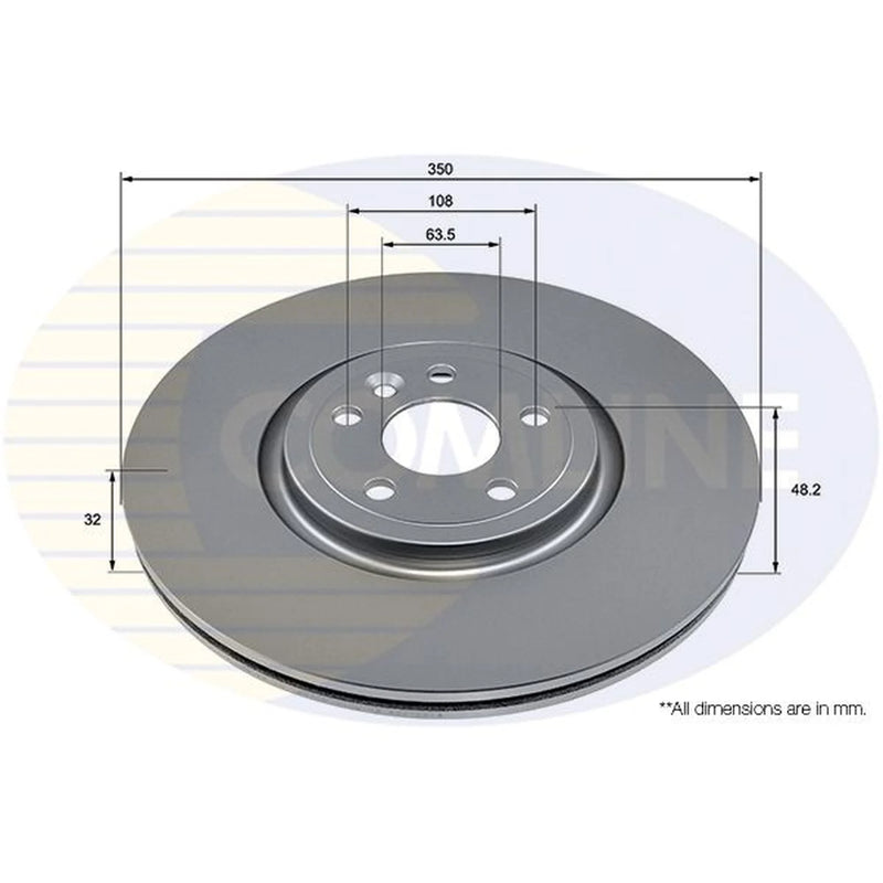 Comline 2 x Internally Vented Front Brake Discs ADC2931V