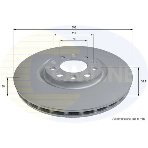 Comline 2 x Front Brake Discs ADC2842V