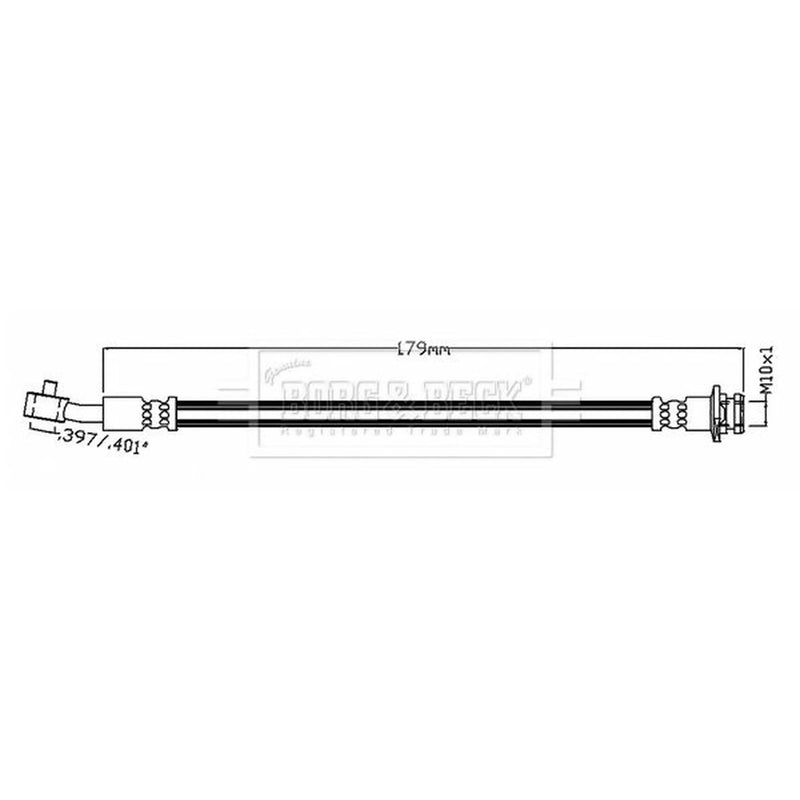 Borg & Beck Brake Hydraulic Hose Line Rear BBH8730