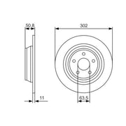 Bosch 2 x Solid Rear Brake Discs 0 986 479 D37