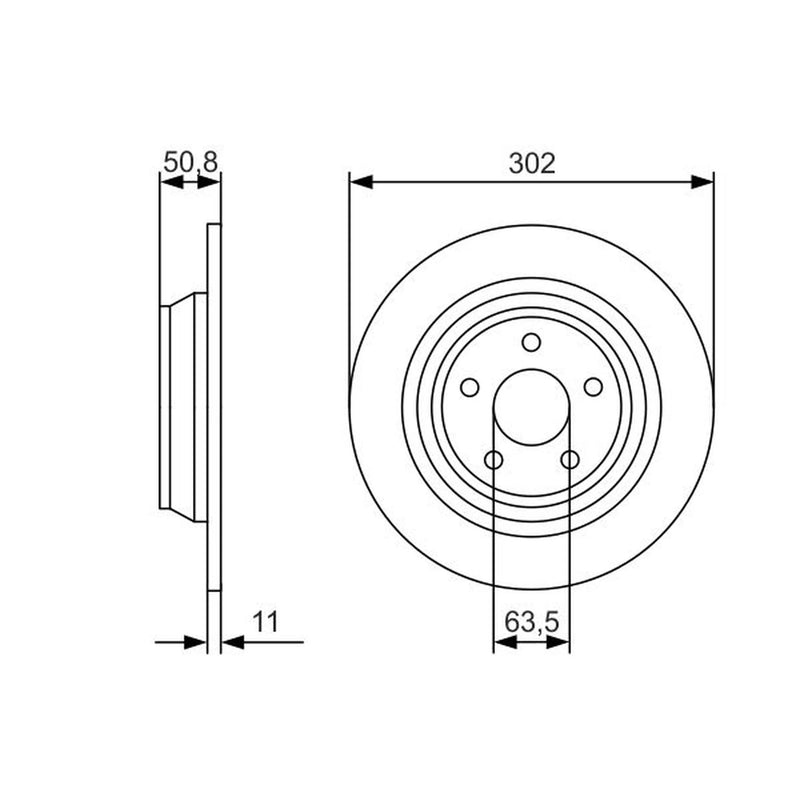 Bosch 2 x Solid Rear Brake Discs 0 986 479 D37