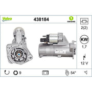 Valeo Starter Motor 12V 1.7kW 9 Teeth 438184