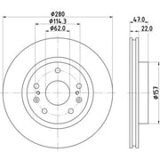 DON 2 x Internally Vented Front Brake Discs PCD19772