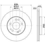 DON 2 x Internally Vented Front Brake Discs PCD11962