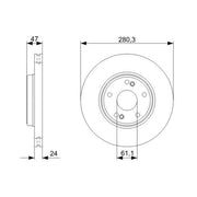 Bosch 2 x Vented Front Brake Discs 0 986 479 743