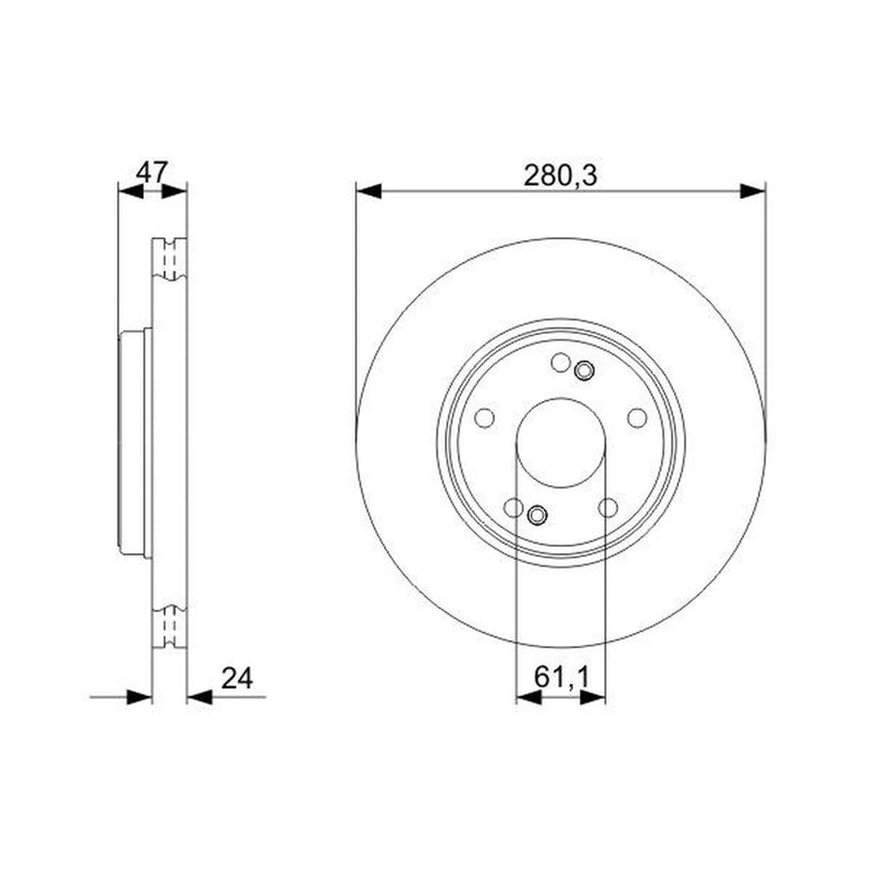 Bosch 2 x Vented Front Brake Discs 0 986 479 743