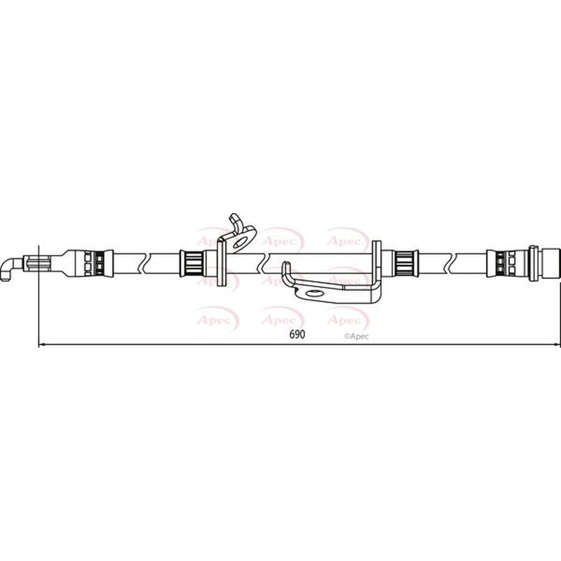 Apec Brake Hydraulic Hose Line Front Left HOS4126
